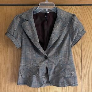 Brown short sleeve blazer/dress/suit coat